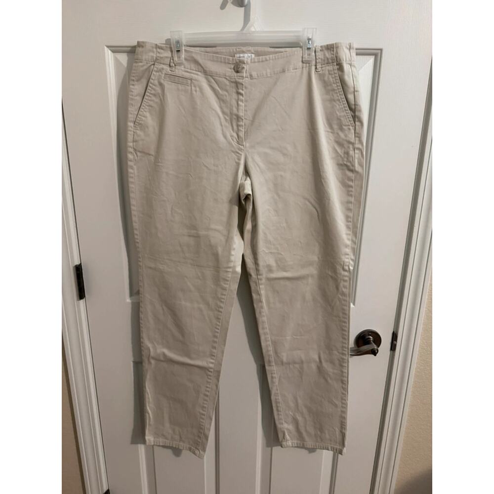 J. Jill Lived-In Chino Cotton Pants Cream Size 14